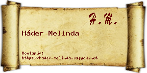 Háder Melinda névjegykártya