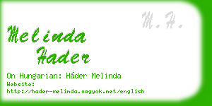 melinda hader business card